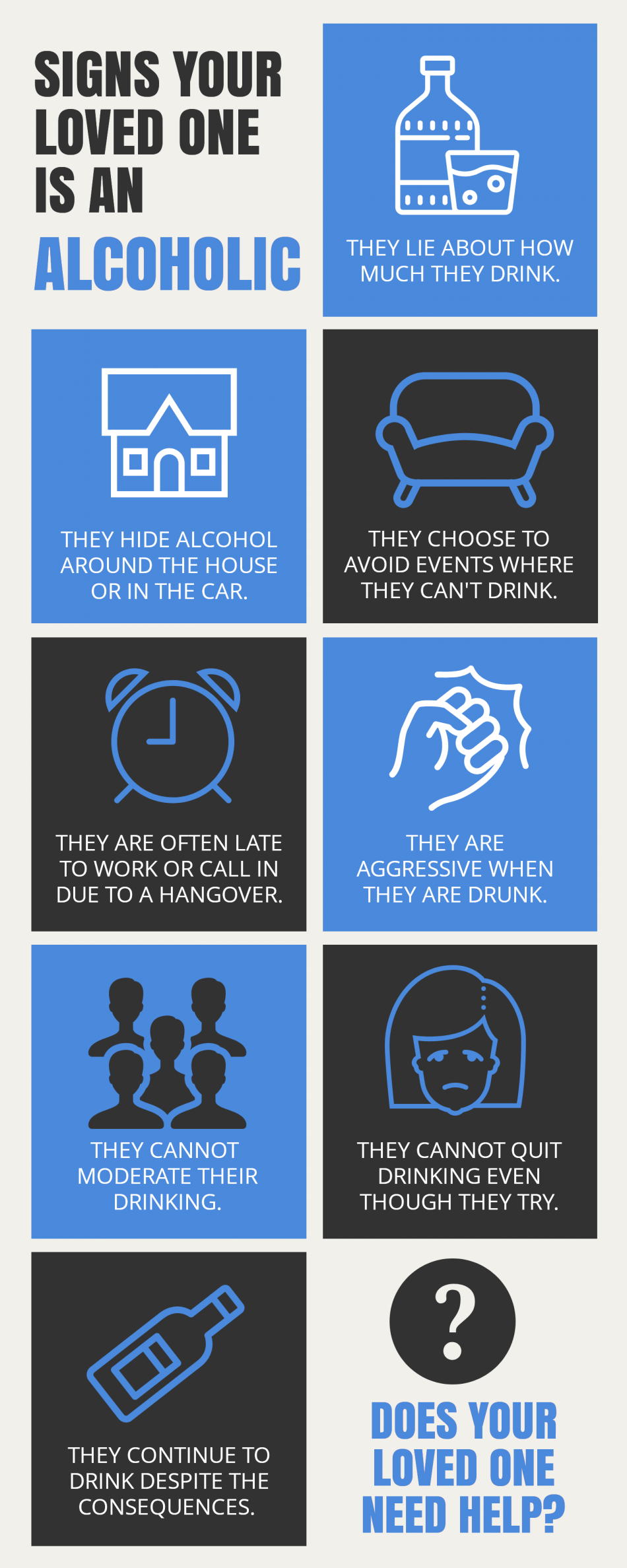 infographics of various signs a loved on is an alcoholic